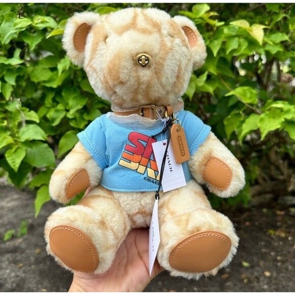 COACH Ski Bear Collectible In Signature Shearling Limited Edition Beige&Brown - Picture 1 of 11